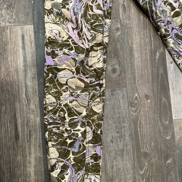 Pilcro & The Letterpress Anthropologie Wanderer Low Rise Sz 26 Gold Splatter - Picture 11 of 11